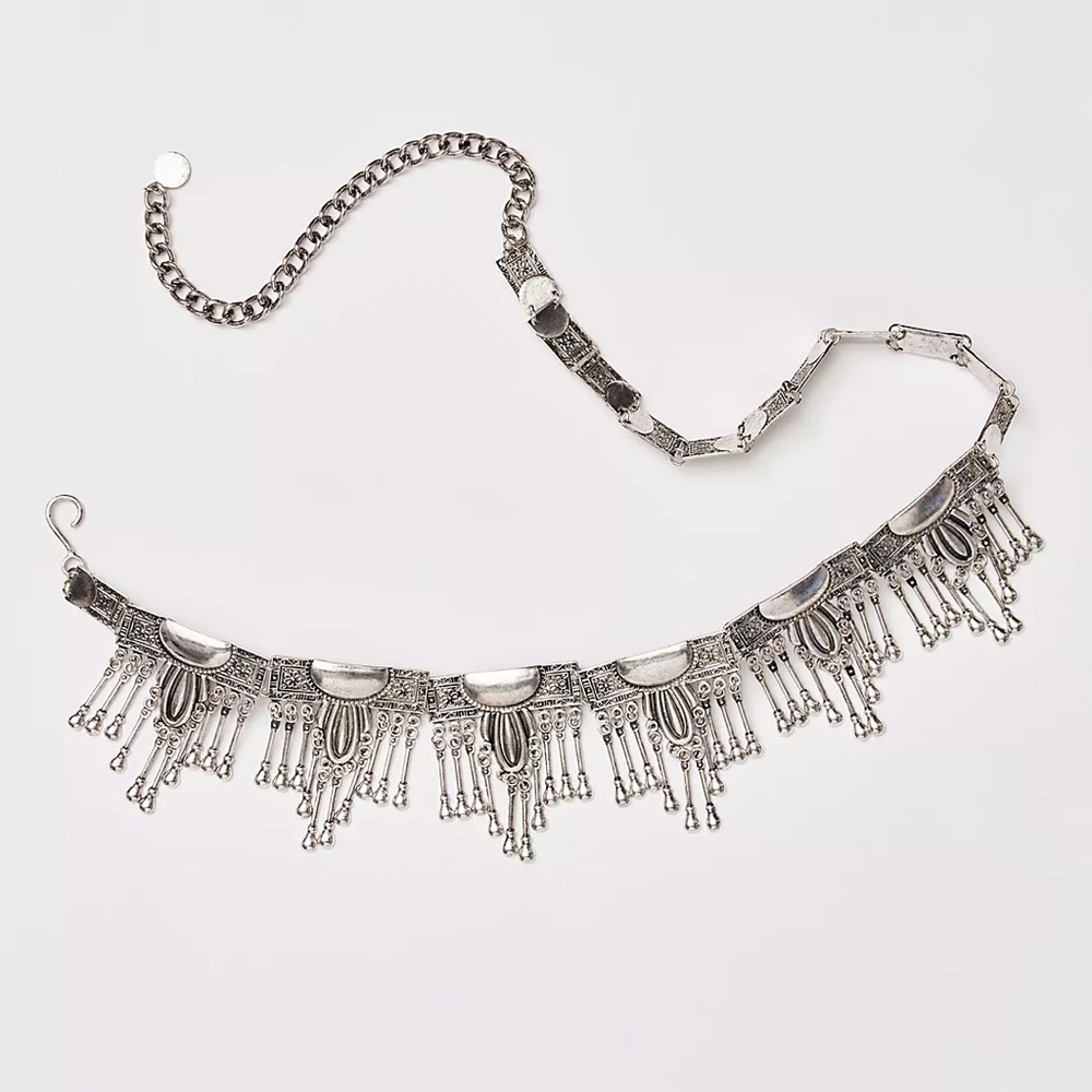 Free People Party Crasher Silver Fringe Belt - Picture 5 of 7